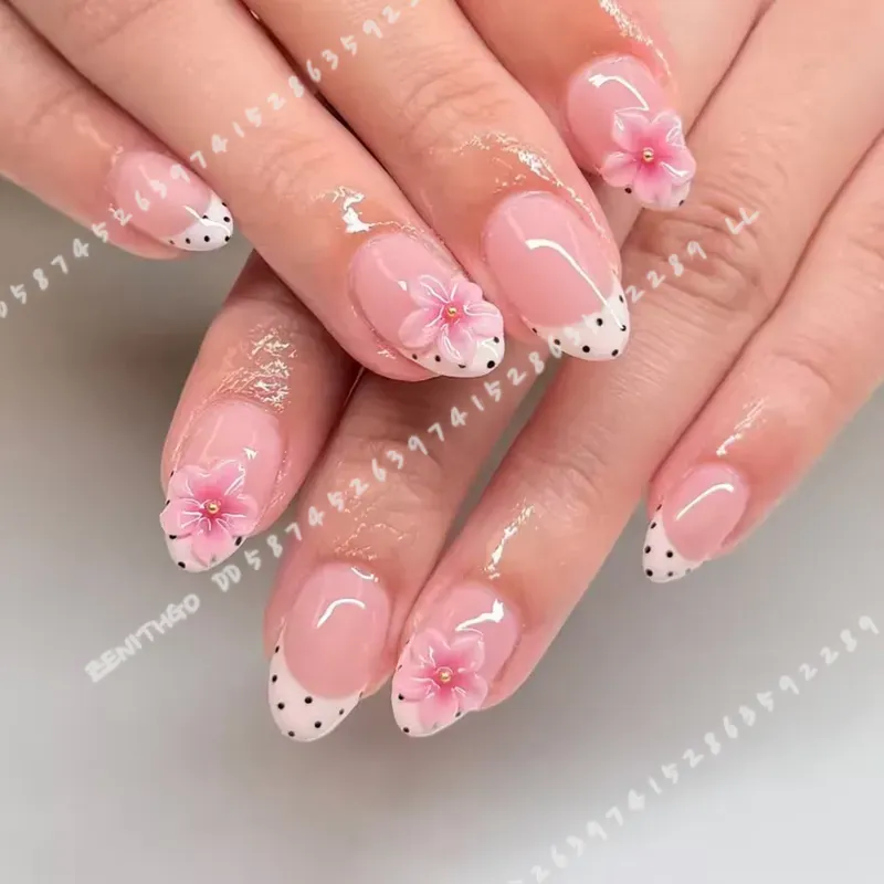Nail Art Oval - 24pcs Short Oval 3D Gel Nail