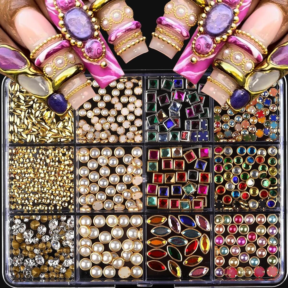 Nail Art Valentines Day - 1Box Light Luxury Shinny Nail Rhinestones