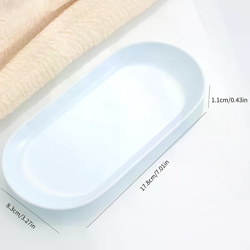Nail Art Oval - Plastic Cosmetic Storage Tray Nail Art