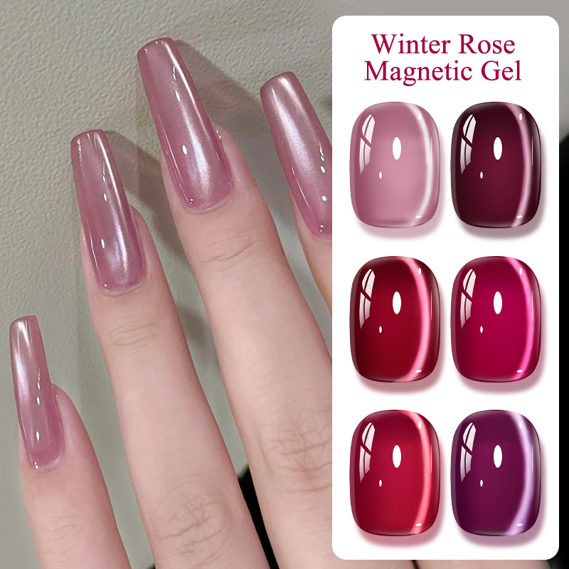 Pink Winter Rose Cat Magnetic  - Nail Art Valentines Day review and price