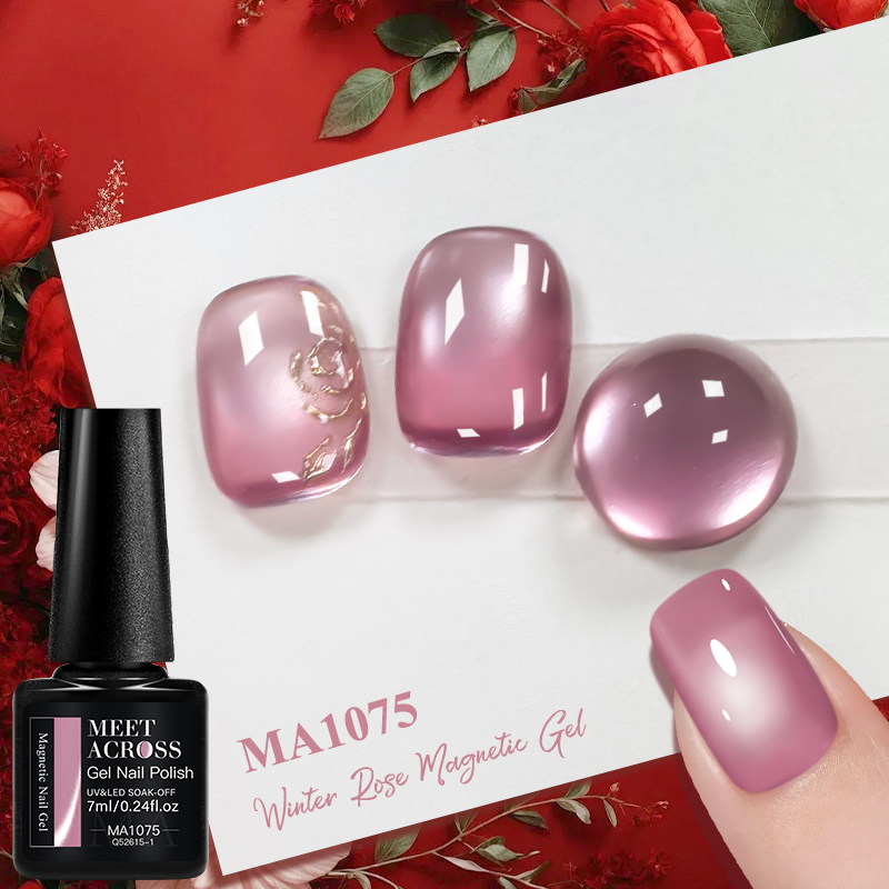 Pink Winter Rose Cat Magnetic  - Nail Art Valentines Day review and price