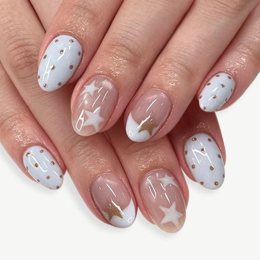 24Pcs Pentagram Press on Fake  - Nail Art Oval review and price