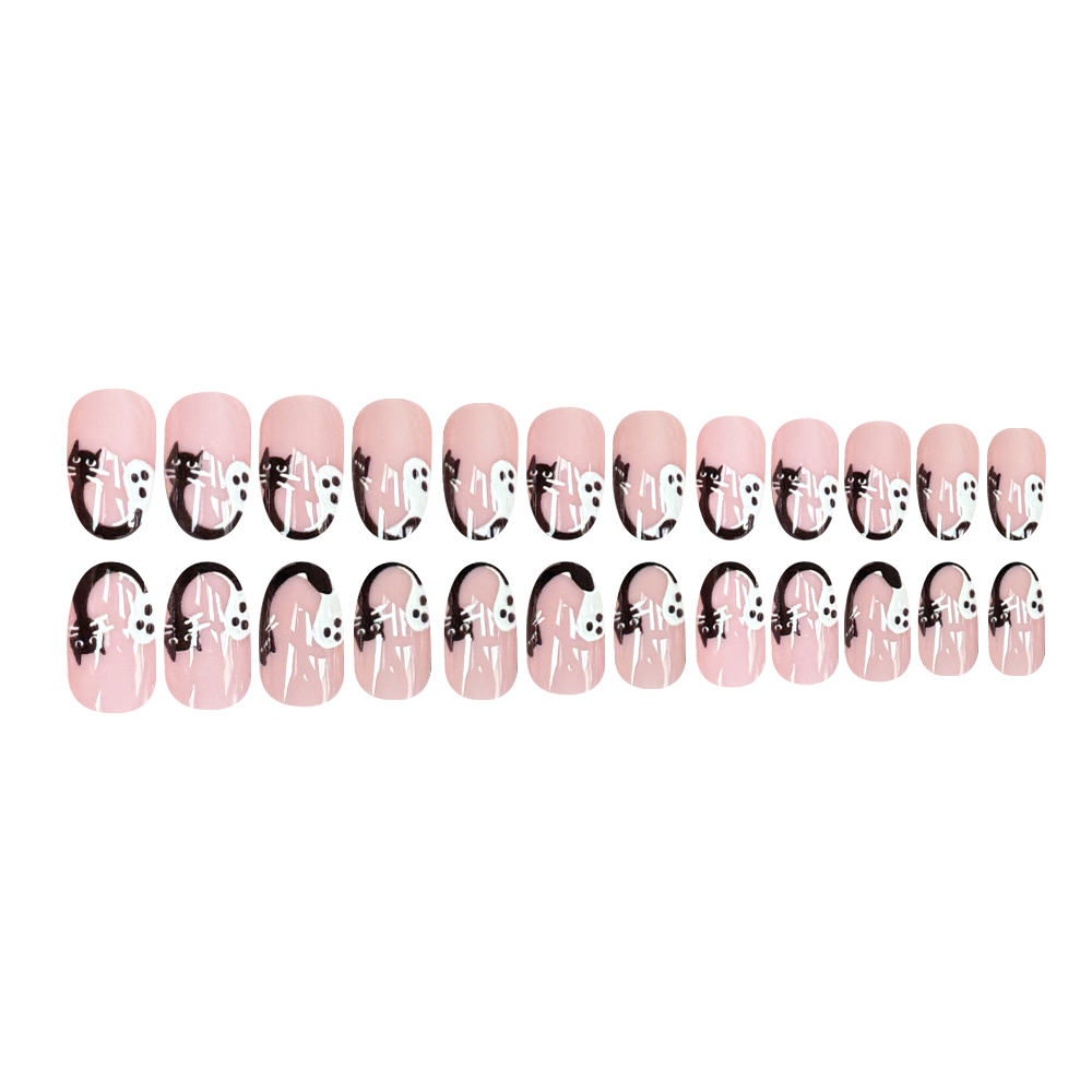 Halloween Black Cat Ghost Pres - Nail Art Oval review and price