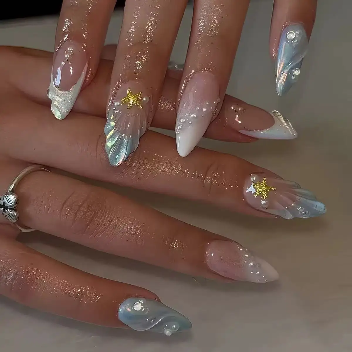 Short Oval 3D Pearl Shell Fren - Nail Art Oval review and price