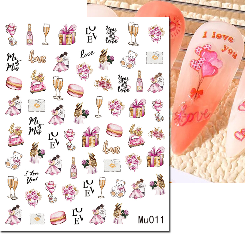 3d Nail Art Sliders Stickers V - Nail Art Valentines Day review and price