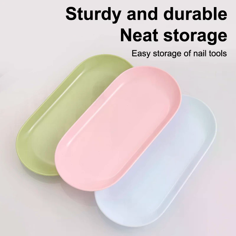 Plastic Cosmetic Storage Tray  - Nail Art Oval review and price