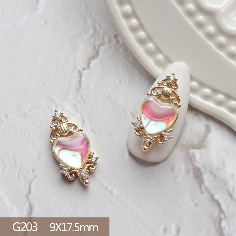 10pcs Heart Bear Rabbit Pendan - Nail Art Valentines Day review and price